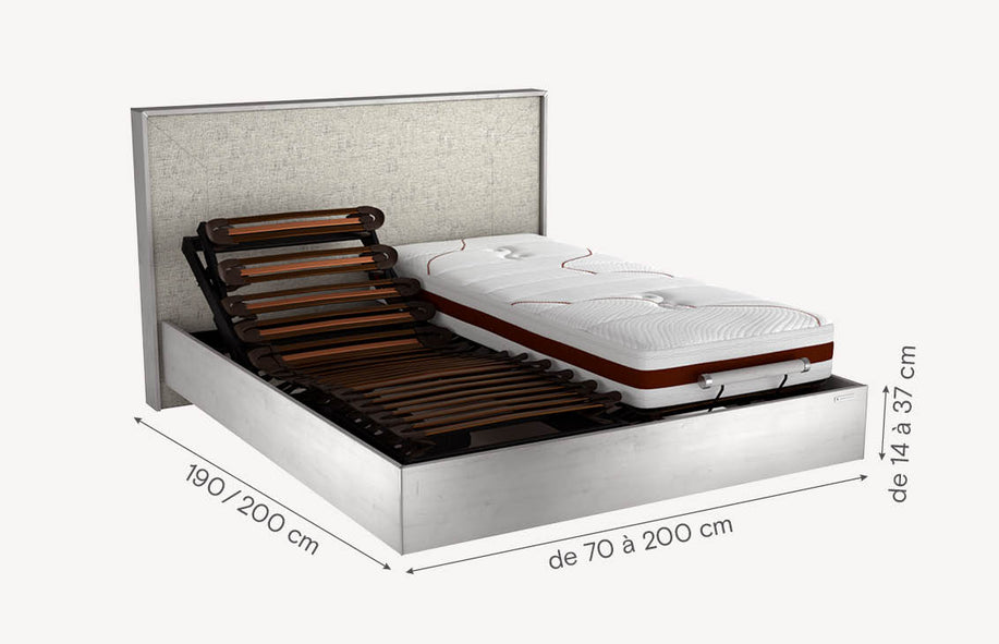 Lit électrique TRITECH ESSENTIEL 30 tissus au choix-1