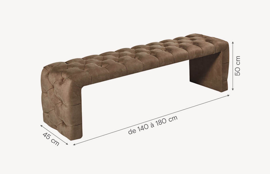 Banc de lit CHANDLER Noubuk Brown-1