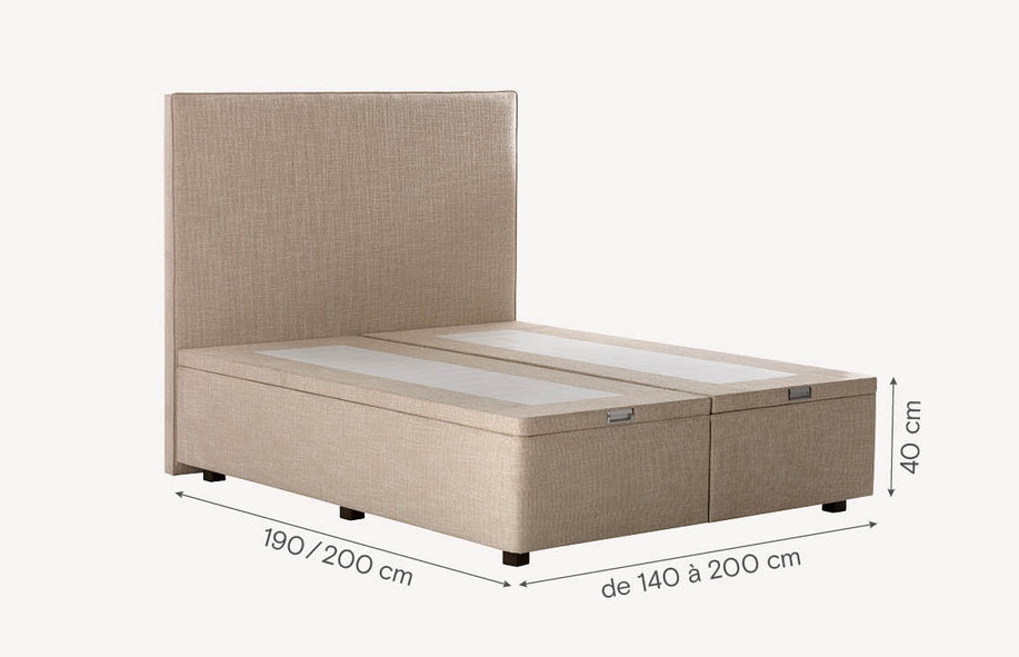 Lit coffre WARREN BOX XXL Safari Plain-1