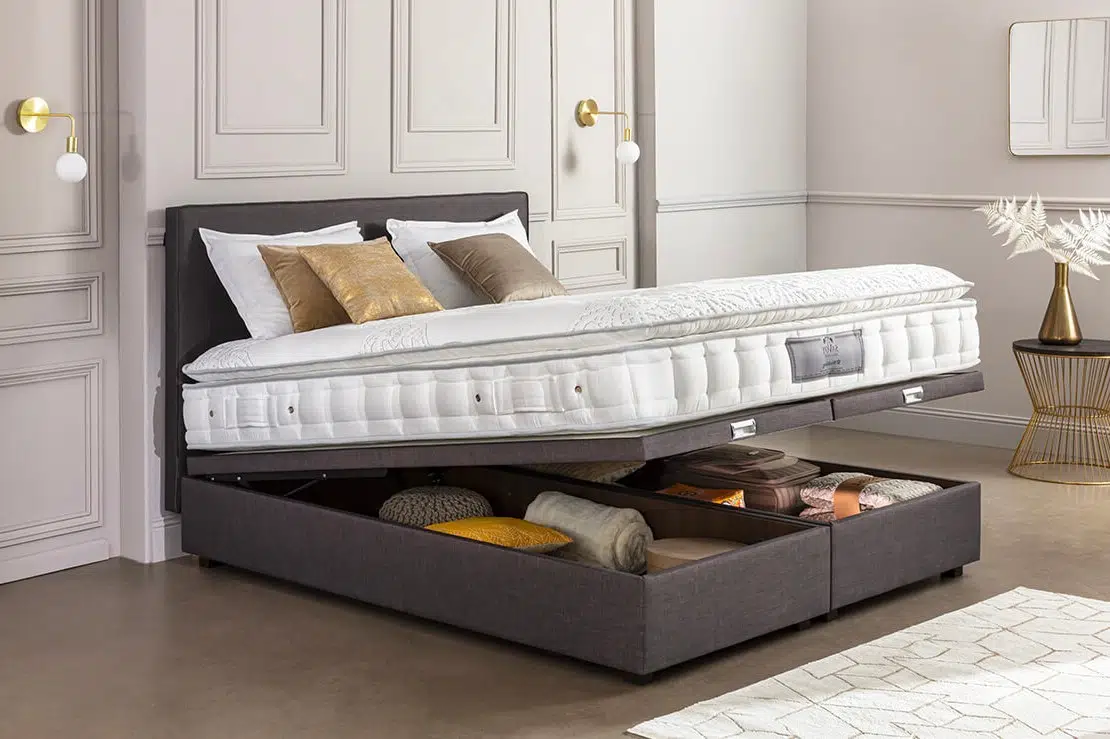 Lit simple pour adulte moderne - lit à sommier tapissier avec